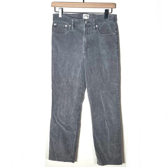 J. Crew gray straight leg corduroy pants size 26 petite 26P B133 - Picture 1 of 5